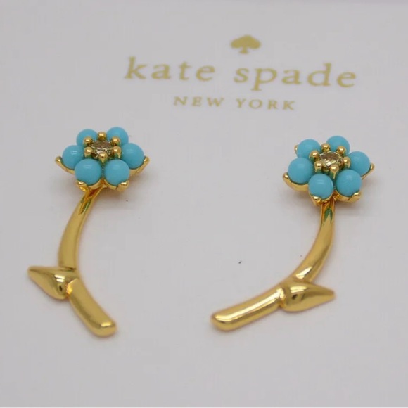KATE SPADE Myosotis Flower Ear Jacket Earrings - Picture 6 of 8